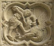 Panel 06:04 - Man (in peasant dress) slaying a basilisk